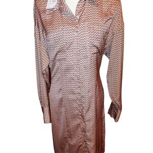 NWT Zara Polyester Floral Button Shirt Maxi Dress S